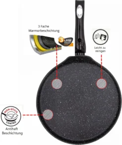 Pannenkoekenpan Antiaanbak - Inductie Marmer - 28cm 10 Pannenkoekenpan Antiaanbak - Inductie Marmer - 28cm -Keuken Pot Winkel 1009x1200