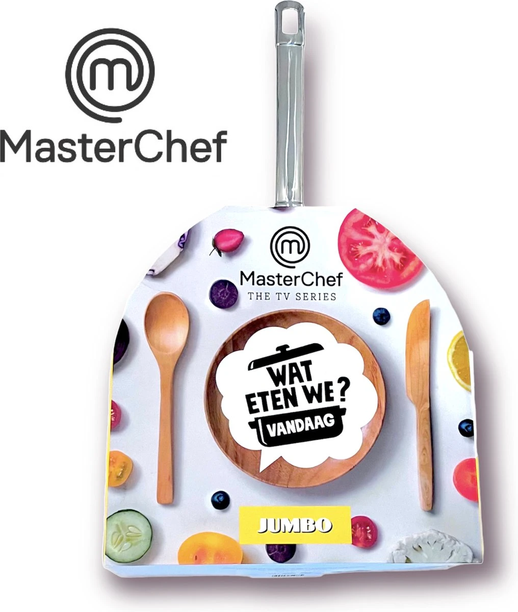 MasterChef / Jumbo - Wokpan - Met Glazen Deksel - 28 Cm - Inductie 2 MasterChef / Jumbo - Wokpan - Met Glazen Deksel - 28 Cm - Inductie - Afbeelding 2