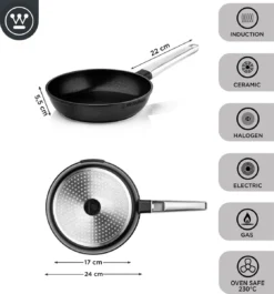 Westinghouse Pannenset - Performance Series Koekenpan 24cm + Koekenpan 28cm - Zwart - Koekenpannenset - Geschikt Voor Alle Warmtebronnen Inclusief Inductie -Keuken Pot Winkel 1120x1200 5