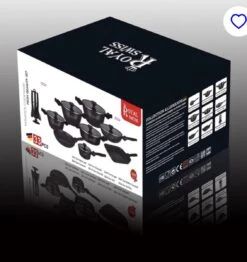 Royal Swiss® - Set Lot 33-delige - Pannenset Inductie - Steengoeden - Afneembare Handgreep - Glazen Deksel - Geschikt Voor Oven - PFAS-vrij + Keukengerei -Keuken Pot Winkel 1133x1200