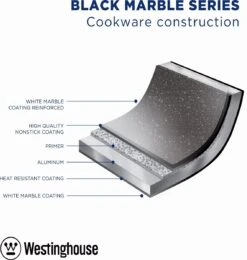 Westinghouse Grillpan - Ø 28 Cm - Zwart Marmer - Geschikt Voor Alle Warmtebronnen Inclusief Inductie - Steakpan Met Antiaanbaklaag- Aluminium -Keuken Pot Winkel 1138x1200 4