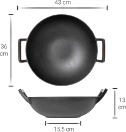 Blackwell Wadjan Wokpan - Gietijzer - 36 Cm - Zwart -Keuken Pot Winkel 1144x1200
