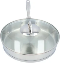 4goodz Dubbelwandige RVS Hapjespan Met Deksel 28 Cm - Zilver -Keuken Pot Winkel 1148x1200