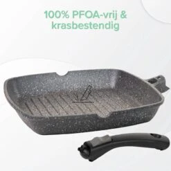 Coninx Grillpan 28CM - Steakpan - Afneembare Handgreep - PFAS-vrij - Grijs -Keuken Pot Winkel 1198x1200 18