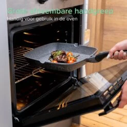 Coninx Grillpan 28CM - Steakpan - Afneembare Handgreep - PFAS-vrij - Grijs -Keuken Pot Winkel 1198x1200 19