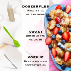 IRONO Poffertjespan Set - Incl. Doseerfles, Kwast En Vork - Poffertjespan Inductie En Electrisch - Poffertjesmaker 19 Poffertjes - Poffertjes Maken - Spuitfles - Cadeau Voor Mannen En Vrouwen -Keuken Pot Winkel 1199x1200 2
