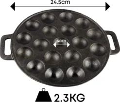 YUGN BLACK Poffertjespan Poffertjesmaker 6 Delige Set - 19 Poffertjes Incl Doseerfles Kwast Poffertjesvork Siliconen Ovenwanten - Platte Onderkant Poffertjespan Inductie Poffertjespan Elektrisch - Cadeau Tip -Keuken Pot Winkel 1200x1023