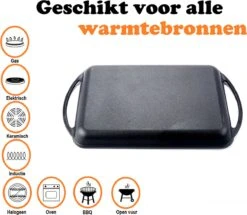 Kicinn Grillplaat - Gietijzer - Geëmailleerd - Incl. Accessoires - Ø 33 X 21.8 Cm (LxB) -Keuken Pot Winkel 1200x1045 1