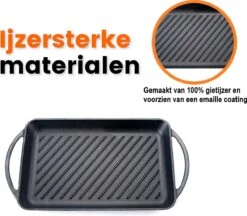 Kicinn Grillplaat - Gietijzer - Geëmailleerd - Incl. Accessoires - Ø 33 X 21.8 Cm (LxB) -Keuken Pot Winkel 1200x1050 2