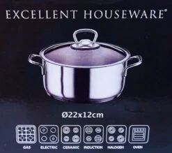 KOOPMAN Roestvrijstalen Pan 4,5 Liter - Met Glazen Deksel 7 KOOPMAN Roestvrijstalen Pan 4,5 Liter - Met Glazen Deksel -Keuken Pot Winkel 1200x1064