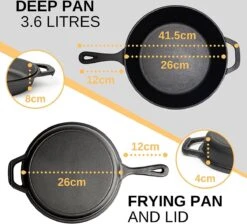 Nuovva 2-in-1 Gietijzeren Steelpan En Braadpan Of Grillplaat Met Dubbel Functie Koekenpan Deksel - 3 Liter - 26cm 9 Nuovva 2-in-1 Gietijzeren Steelpan En Braadpan Of Grillplaat Met Dubbel Functie Koekenpan Deksel - 3 Liter - 26cm -Keuken Pot Winkel 1200x1086 1