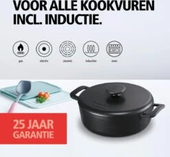 Brabantia The Dutch Braadpan - Matt Black - 28 Cm - Gietijzer -Keuken Pot Winkel 1200x1107