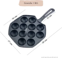 Home&House Poffertjespan Set - Zwart - Poffertjesmaker - Inductie - Gas - Poffertjes - Prik Vork - Kwast - Gietijzer - Poffertjesplaat - Poffertjespannen -Keuken Pot Winkel 1200x1122 1
