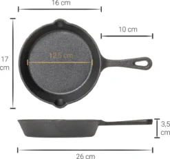 Blackwell Koekenpannenset - Gietijzer - ø 16, 20 En 25 Cm - Zonder Anti-aanbaklaag -Keuken Pot Winkel 1200x1122