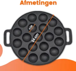 Kicinn Poffertjespan - Poffertjesmaker - Poffertjespan Inductie - Ø 24 Cm - 19 Poffertjes - Inclusief Handvaten -Keuken Pot Winkel 1200x1127 1