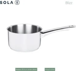 Sola Pannenset Blizz - 4 Delig - Ø Cm - Zilver - RVS - Sandwichbodem -Keuken Pot Winkel 1200x1129