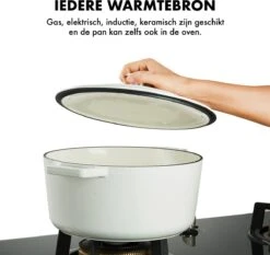 MOA Gietijzeren Braadpan - Inhoud 7,2 Liter - 30CM - Rond - Alle Warmtebronnen - Ook Voor Inductie - Gewicht 7,3 Kg - Wit - C30W -Keuken Pot Winkel 1200x1131 3