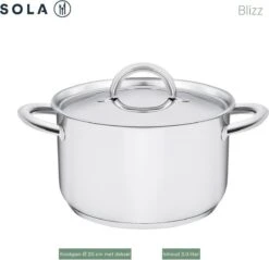 Sola Pannenset Blizz - 4 Delig - Ø Cm - Zilver - RVS - Sandwichbodem -Keuken Pot Winkel 1200x1160