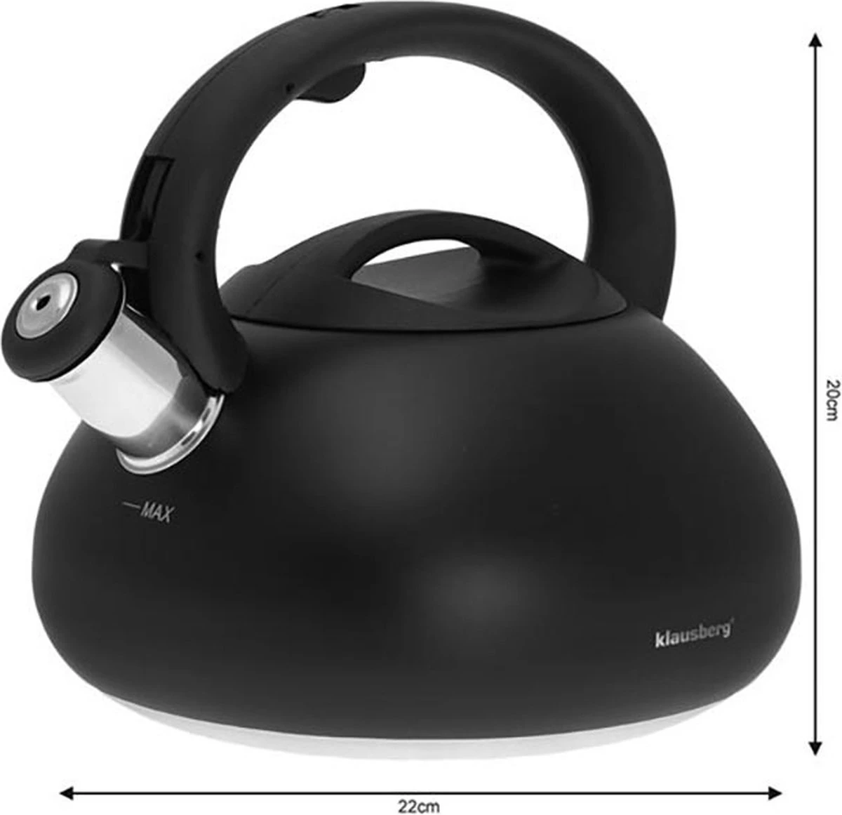 Fluitketel Waterkoker Mat Zwart 2.7 L ‘’Black Amethyst‘’ RVS – Inductie - Vatwasser 6 Fluitketel Waterkoker Mat Zwart 2.7 L ‘’Black Amethyst‘’ RVS – Inductie - Vatwasser - Afbeelding 6