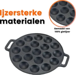 Kicinn Poffertjespan - Poffertjesmaker - Poffertjespan Inductie - Ø 24 Cm - 19 Poffertjes - Inclusief Handvaten -Keuken Pot Winkel 1200x1177 1
