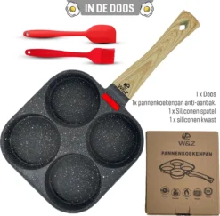 W&Z® Pannenkoekenpan Inductie - Pancake Pan - Omeletpan - Omeletmaker -Eierpan- Anti Aanbak - 4 Vakjes -Keuken Pot Winkel 1200x1179 2