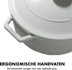 MOA Gietijzeren Braadpan - Inhoud 7,2 Liter - 30CM - Rond - Alle Warmtebronnen - Ook Voor Inductie - Gewicht 7,3 Kg - Wit - C30W -Keuken Pot Winkel 1200x1181 8