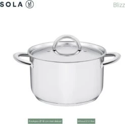 Sola Pannenset Blizz - 4 Delig - Ø Cm - Zilver - RVS - Sandwichbodem -Keuken Pot Winkel 1200x1187 1