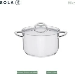 Sola Pannenset Blizz - 4 Delig - Ø Cm - Zilver - RVS - Sandwichbodem -Keuken Pot Winkel 1200x1187