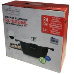 Royalty Line - Marble Soep/braadpan - Met Glazen Deksel Zwart - 24 CM. RL-BS24ML -Keuken Pot Winkel 1200x1190 2