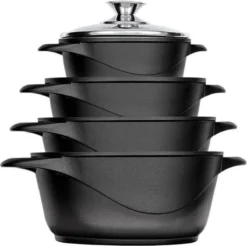 Smile 10 Delige Pannenset - Antiaanbaklaag - Vaatwasser Bestendig - Zwart -Keuken Pot Winkel 1200x1195 6