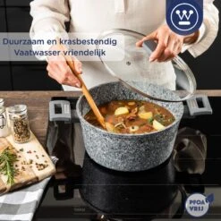 Westinghouse Kookpan/Braadpan Inductie - Ø 28 Cm - Grijs Graniet - Met Deksel - PFOA Vrij -Keuken Pot Winkel 1200x1200 102