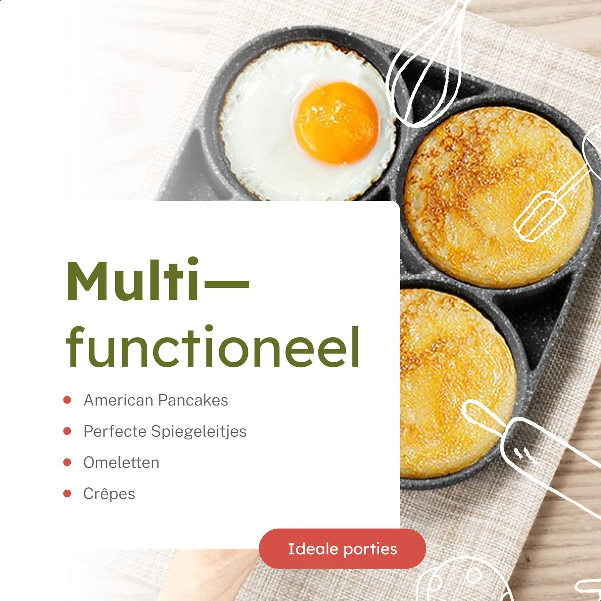 Merkloos Pancake Pan - Omeletpan - Eierpan - Anti Aanbaklaag - PFAS Vrij - Pancake Maker - Geschikt Voor Alle Warmtebronnen - Inductie Pannen 2 Merkloos Pancake Pan - Omeletpan - Eierpan - Anti Aanbaklaag - PFAS Vrij - Pancake Maker - Geschikt Voor Alle Warmtebronnen - Inductie Pannen - Afbeelding 2