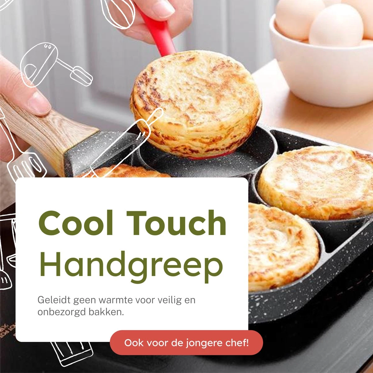 Merkloos Pancake Pan - Omeletpan - Eierpan - Anti Aanbaklaag - PFAS Vrij - Pancake Maker - Geschikt Voor Alle Warmtebronnen - Inductie Pannen 4 Merkloos Pancake Pan - Omeletpan - Eierpan - Anti Aanbaklaag - PFAS Vrij - Pancake Maker - Geschikt Voor Alle Warmtebronnen - Inductie Pannen - Afbeelding 4