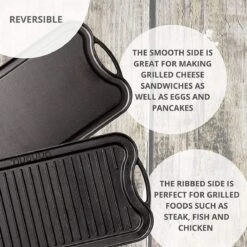 Nuovva Dubbelzijdig Gietijzeren Grillplaat - 50cm X 26cm 7 Nuovva Dubbelzijdig Gietijzeren Grillplaat - 50cm X 26cm -Keuken Pot Winkel 1200x1200 1071