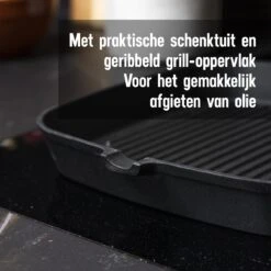 Daumonet Auguste Noir Gietijzeren Grillpan - Steakpan Zwart - PFAS & PFOA Vrij - Vierkant Met Schenktuit - 23,5 Cm - 2 Liter - Emaille - Alle Warmtebronnen - Elektrisch - Gas - Halogeen - Inductie - Keramisch 19 Daumonet Auguste Noir Gietijzeren Grillpan - Steakpan Zwart - PFAS & PFOA Vrij - Vierkant Met Schenktuit - 23,5 Cm - 2 Liter - Emaille - Alle Warmtebronnen - Elektrisch - Gas - Halogeen - Inductie - Keramisch -Keuken Pot Winkel 1200x1200 1098