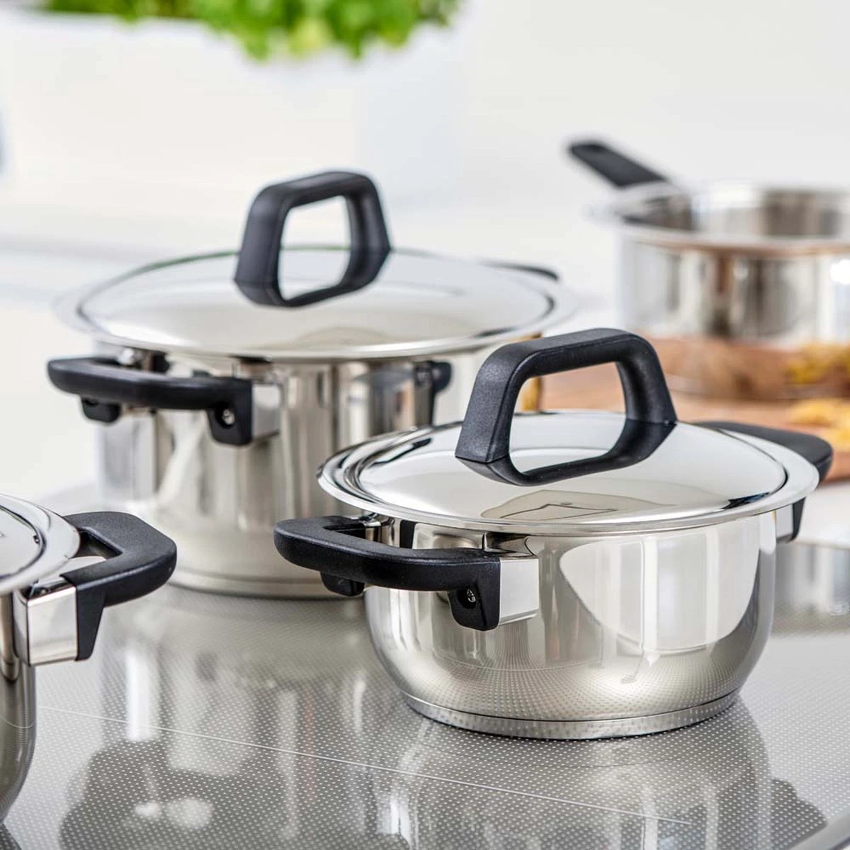 Gero Erik Kookpannenset - 4-delig - RVS - Inductie 2 Gero Erik Kookpannenset - 4-delig - RVS - Inductie - Afbeelding 2