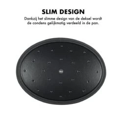 MOA Gietijzeren Braadpan - Inhoud 4,7 Liter - 29CM - Ovaal - Alle Warmtebronnen - Ook Voor Inductie - Gewicht 5,7 Kg - Zwart - C29B -Keuken Pot Winkel 1200x1200 1161