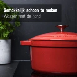 Daumonet Carême Rouge Gietijzeren Braadpan - Sudderpan Kersen Rood - Rond - Ø26 Cm - 4,4 Liter - PFAS & PFOA Vrij - Emaille - Geschikt Voor Alle Warmtebronnen - Elektrisch - Gas - Halogeen - Inductie - Keramisch - Vaatwasserbestendig 14 Daumonet Carême Rouge Gietijzeren Braadpan - Sudderpan Kersen Rood - Rond - Ø26 Cm - 4,4 Liter - PFAS & PFOA Vrij - Emaille - Geschikt Voor Alle Warmtebronnen - Elektrisch - Gas - Halogeen - Inductie - Keramisch - Vaatwasserbestendig -Keuken Pot Winkel 1200x1200 1231