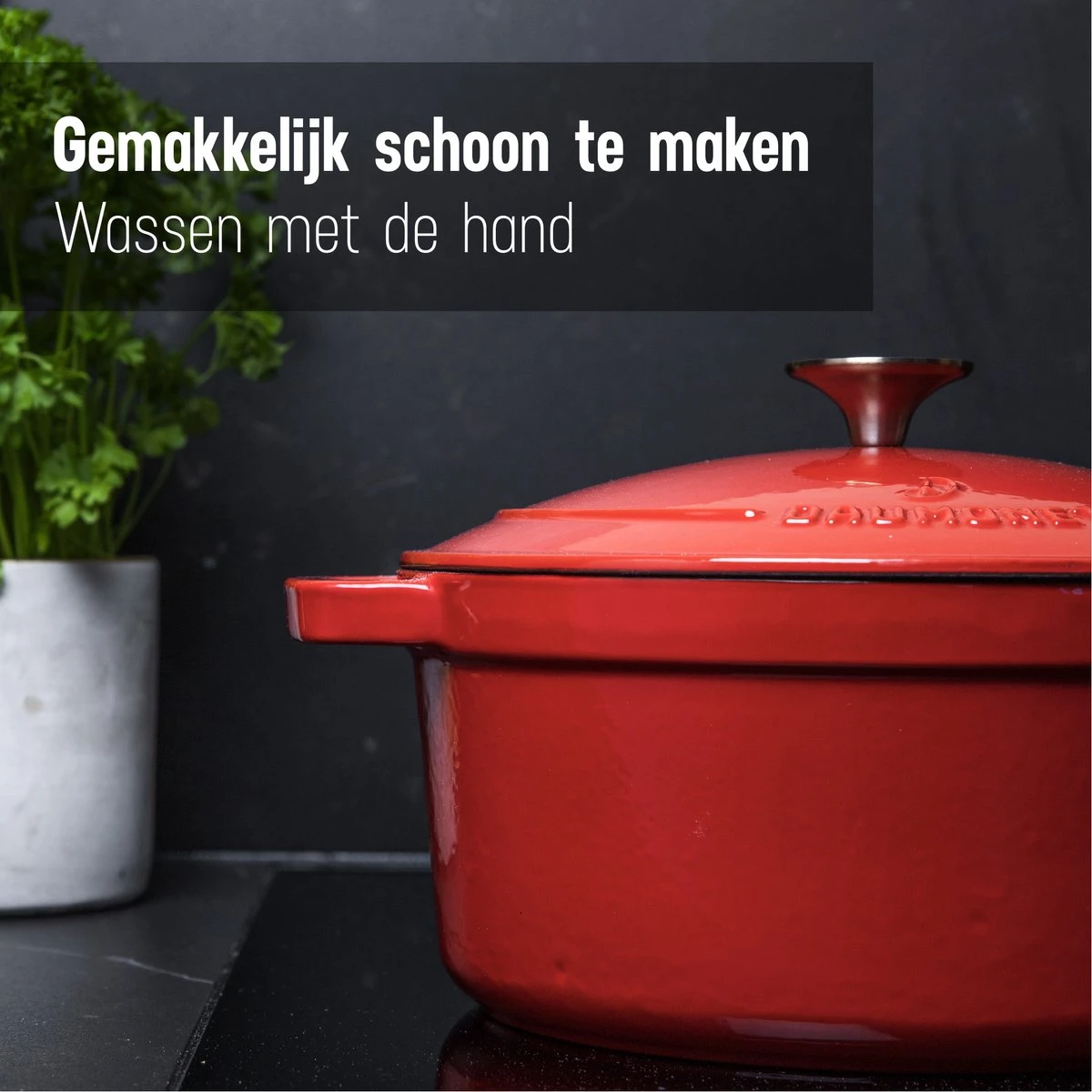 Daumonet Carême Rouge Gietijzeren Braadpan - Sudderpan Kersen Rood - Rond - Ø26 Cm - 4,4 Liter - PFAS & PFOA Vrij - Emaille - Geschikt Voor Alle Warmtebronnen - Elektrisch - Gas - Halogeen - Inductie - Keramisch - Vaatwasserbestendig 5 Daumonet Carême Rouge Gietijzeren Braadpan - Sudderpan Kersen Rood - Rond - Ø26 Cm - 4,4 Liter - PFAS & PFOA Vrij - Emaille - Geschikt Voor Alle Warmtebronnen - Elektrisch - Gas - Halogeen - Inductie - Keramisch - Vaatwasserbestendig - Afbeelding 5