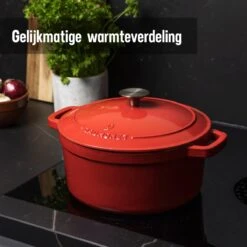 Daumonet Carême Rouge Gietijzeren Braadpan - Sudderpan Kersen Rood - Rond - Ø26 Cm - 4,4 Liter - PFAS & PFOA Vrij - Emaille - Geschikt Voor Alle Warmtebronnen - Elektrisch - Gas - Halogeen - Inductie - Keramisch - Vaatwasserbestendig 15 Daumonet Carême Rouge Gietijzeren Braadpan - Sudderpan Kersen Rood - Rond - Ø26 Cm - 4,4 Liter - PFAS & PFOA Vrij - Emaille - Geschikt Voor Alle Warmtebronnen - Elektrisch - Gas - Halogeen - Inductie - Keramisch - Vaatwasserbestendig -Keuken Pot Winkel 1200x1200 1232