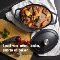 Gietijzeren Braadpan - Sudderpan Zwart Van Daumonet - Ovaal - Ø 29 Cm - 3 Liter - 100% PFAS & PFOA Vrij - Emaille - Geschikt Voor Alle Warmtebronnen - Elektrisch - Gas - Halogeen - Inductie - Keramisch - Vaatwasserbestendig 15 Gietijzeren Braadpan - Sudderpan Zwart Van Daumonet - Ovaal - Ø 29 Cm - 3 Liter - 100% PFAS & PFOA Vrij - Emaille - Geschikt Voor Alle Warmtebronnen - Elektrisch - Gas - Halogeen - Inductie - Keramisch - Vaatwasserbestendig -Keuken Pot Winkel 1200x1200 1241