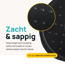 MOA Gietijzeren Braadpan - Inhoud 4,75 Liter - 26CM - Rond - Alle Warmtebronnen - Ook Voor Inductie - Gewicht 5,8 Kg - Zwart - MOAMC26B -Keuken Pot Winkel 1200x1200 1260