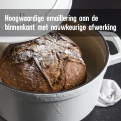 Daumonet Carême Blanc Gietijzeren Braadpan - Sudderpan Wit - Rond - Ø 26 Cm - 4,4 Liter - 100% PFAS & PFOA Vrij - Emaille - Geschikt Voor Alle Warmtebronnen - Elektrisch - Gas - Halogeen - Inductie - Keramisch - Vaatwasserbestendig -Keuken Pot Winkel 1200x1200 1281