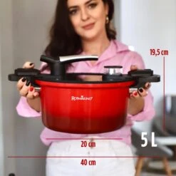 Rosmarino - Snelkookpan Met Glazen Deksel - Zwart - Ø24cm - 5 Liter - 100% PFAS & PFOA Vrij - Aluminium - Pressure Cooker - Non-stick Minerale Coating - Ergonomische Handgrepen - Geschikt Voor Alle Warmtebronnen -Keuken Pot Winkel 1200x1200 1327