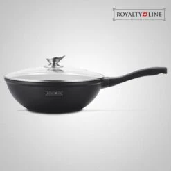 Royalty Line Marble Coating Wok - Met Glazen Deksel - Zwart - 30 Cm -Keuken Pot Winkel 1200x1200 234