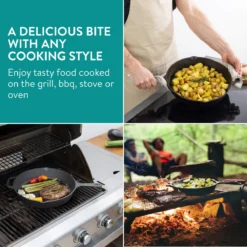 Navaris Gietijzeren Koekenpan - Braadpan Van Gietijzer - Ronde Skillet - Geschikt Voor Alle Warmtebronnen - Ø 30 Cm - Ovenbestendig Tot 260 Graden -Keuken Pot Winkel 1200x1200 324