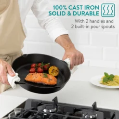 Navaris Gietijzeren Koekenpan - Braadpan Van Gietijzer - Ronde Skillet - Geschikt Voor Alle Warmtebronnen - Ø 30 Cm - Ovenbestendig Tot 260 Graden -Keuken Pot Winkel 1200x1200 327