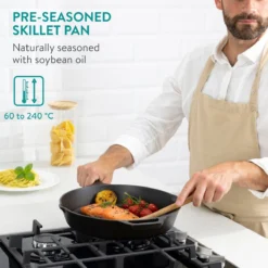 Navaris Gietijzeren Koekenpan - Braadpan Van Gietijzer - Ronde Skillet - Geschikt Voor Alle Warmtebronnen - Ø 30 Cm - Ovenbestendig Tot 260 Graden -Keuken Pot Winkel 1200x1200 329