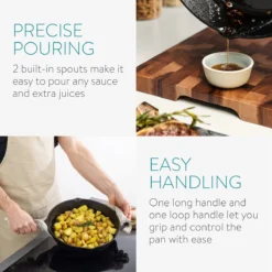 Navaris Gietijzeren Koekenpan - Braadpan Van Gietijzer - Ronde Skillet - Geschikt Voor Alle Warmtebronnen - Ø 30 Cm - Ovenbestendig Tot 260 Graden -Keuken Pot Winkel 1200x1200 331