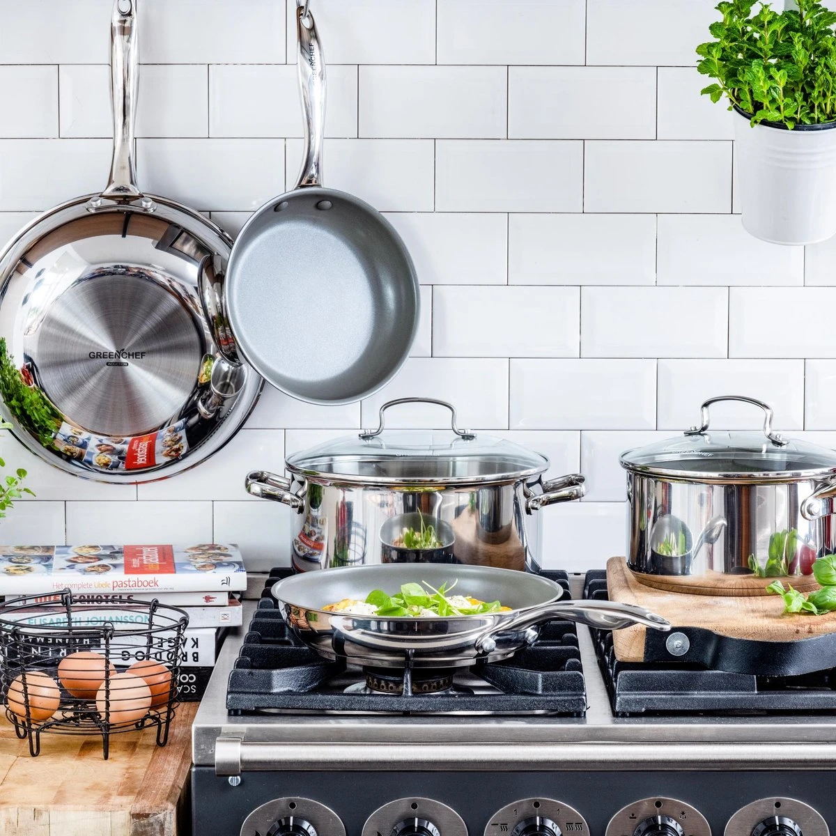 GreenChef Profile Plus Koekenpan 24cm - Zilverkleurig - Inductie - PFAS-vrij 6 GreenChef Profile Plus Koekenpan 24cm - Zilverkleurig - Inductie - PFAS-vrij - Afbeelding 6